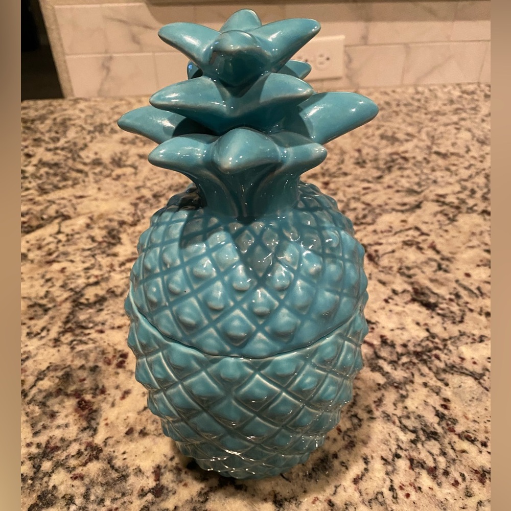 Blue Pineapple Cookie Jar